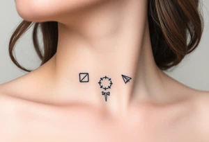 a play symbol, a pause symbol, a stop symbol , and a rewind symbol, a paper plane tattoo idea