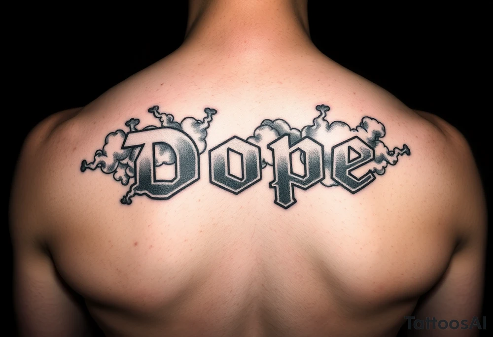 Dope spelled out in smoke
Clouds tattoo idea