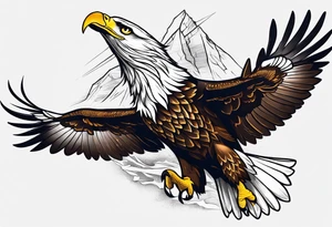 eagle catching prey tattoo idea