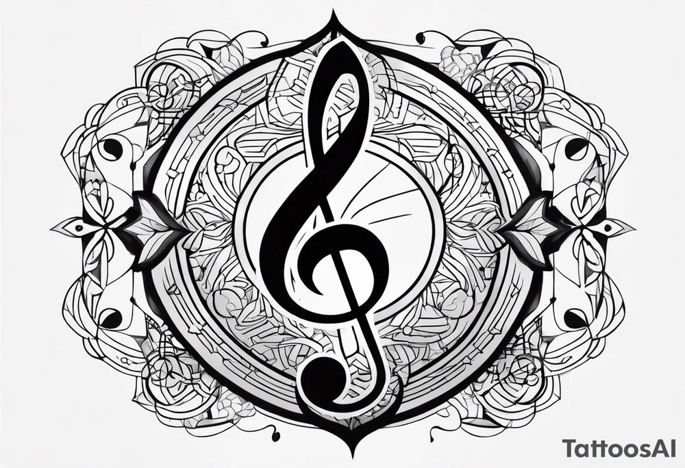 Note de musique, clef de sol tattoo idea