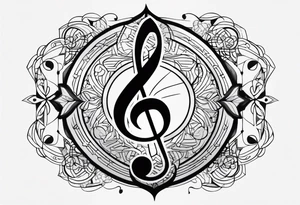 Note de musique, clef de sol tattoo idea