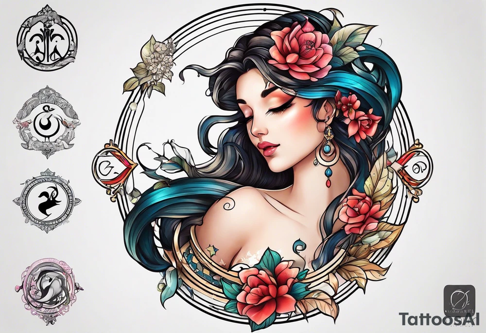 Zodiac sign couples tattoo idea