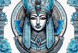 Isis egypt gods, light blue tattoo idea