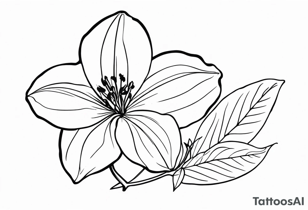 Platycodon grandiflorus with leaf tattoo idea