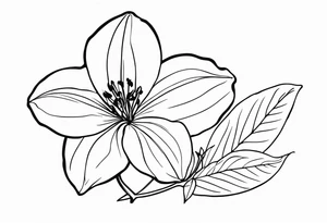 Platycodon grandiflorus with leaf tattoo idea