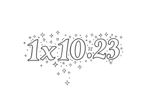 1x10^23 surrounded by cascade of stars and moon tattoo idea