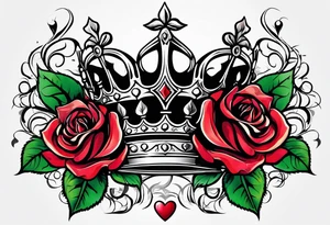 the rose queen's crown with a heart tattoo idea