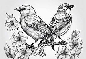 outline of two birds tattoo idea