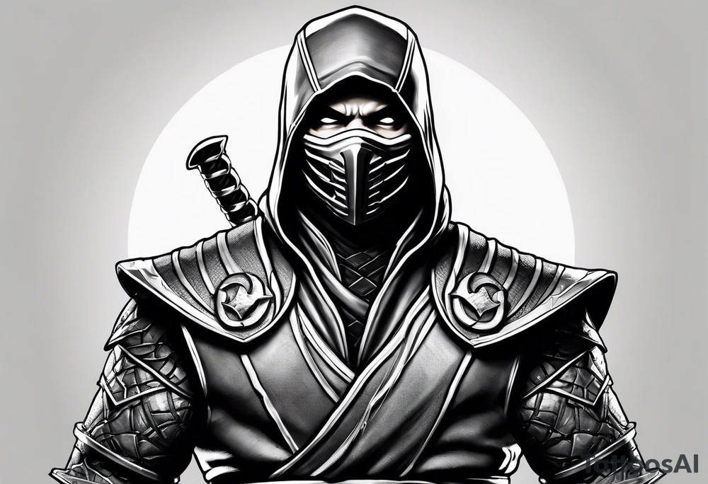 Iconic character Scorpion from Mortal Kombat game tattoo idea