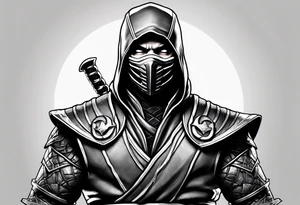 Iconic character Scorpion from Mortal Kombat game tattoo idea