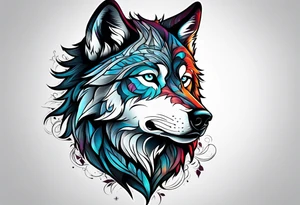 A wolf face tattoo idea