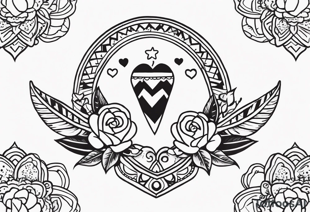 Mexican style tattoo, La pistola y corazón tattoo idea