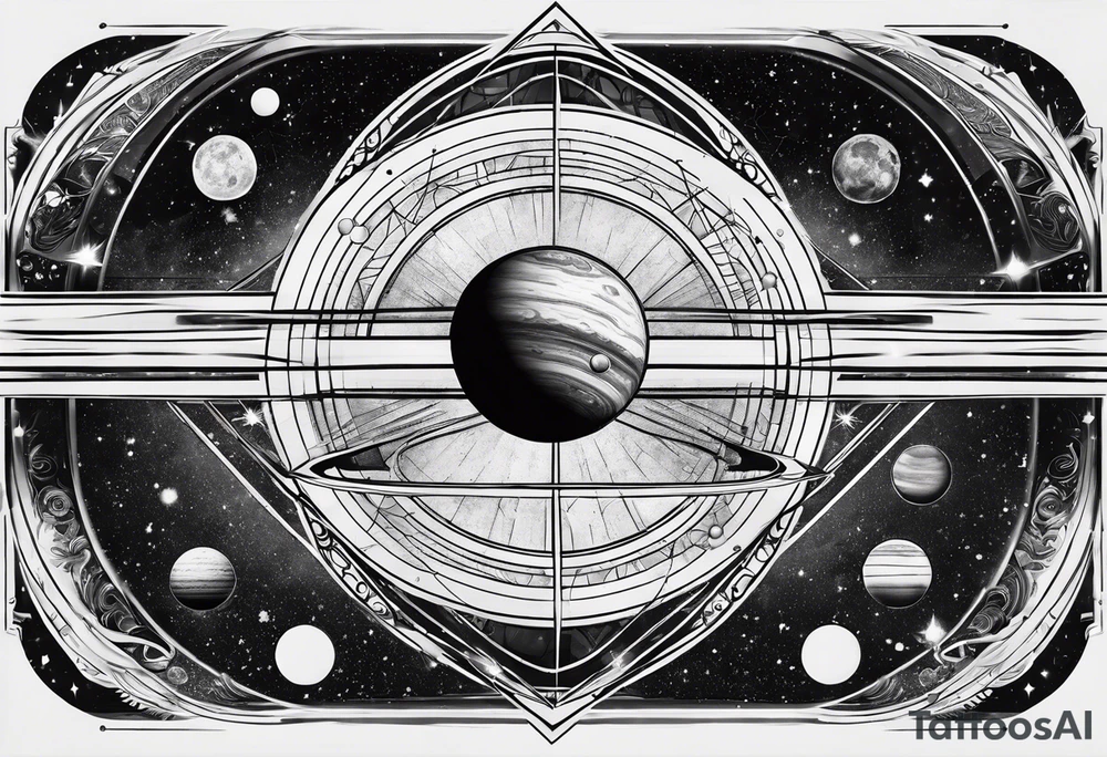 a geometric representation of the solar system tattoo idea