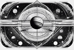 a geometric representation of the solar system tattoo idea