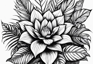 Alocasia zebrina and mother ayahuasca tattoo idea