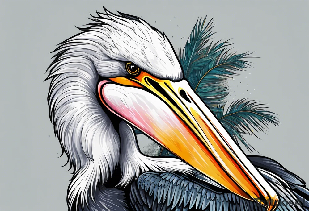 dog pelican tattoo idea