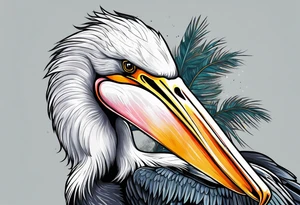 dog pelican tattoo idea