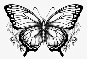Butterfly but with portrait on 1 wing tattoo idea