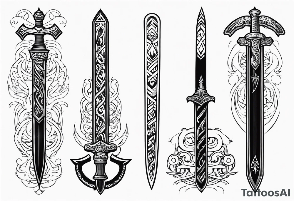 Valhalla sword tattoo idea