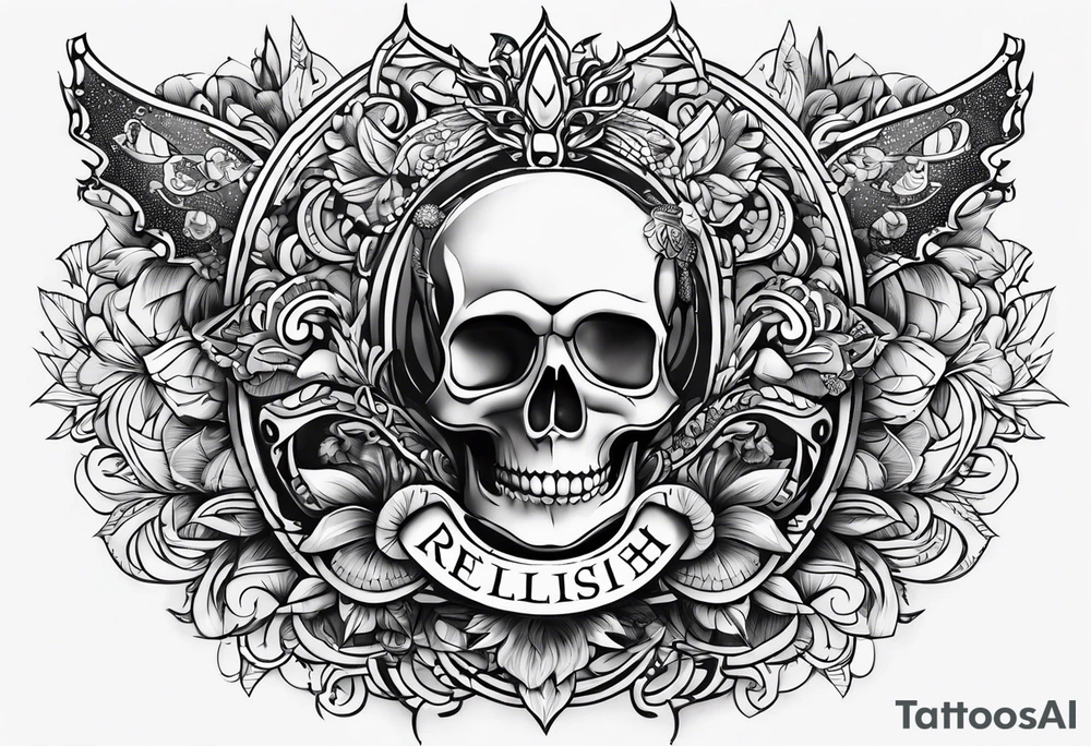 Fine Tatoo design with the word relish tattoo idea