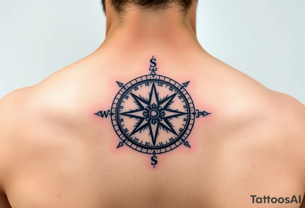 compass with Integrity, courage, love, and family tattoo idea