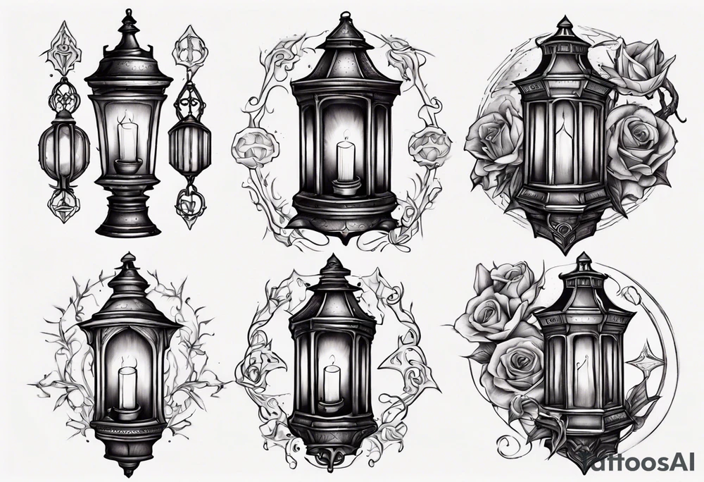 Gothic lantern tattoo idea