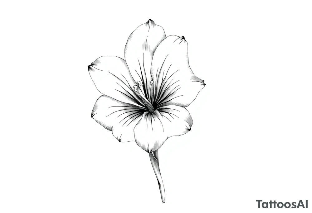 Large gladiolus flower tattoo idea