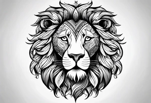 Lion in ornament tattoo idea