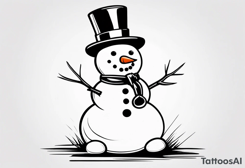 cute snowman tattoo idea