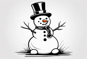 cute snowman tattoo idea