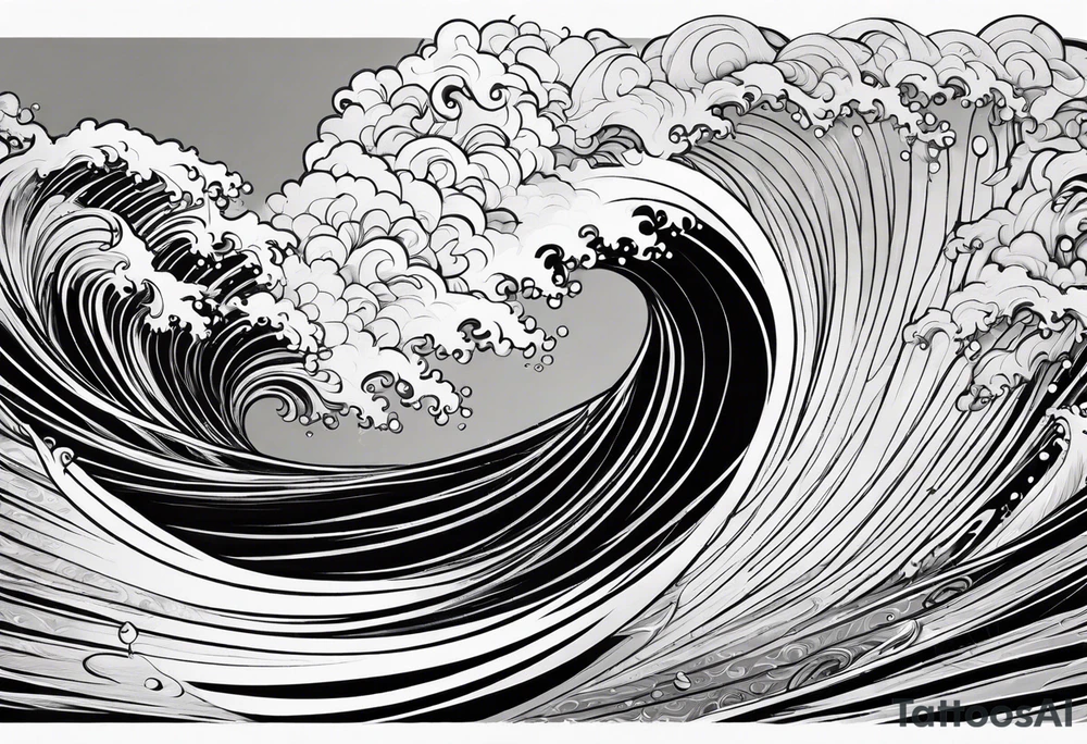 wave background tattoo idea