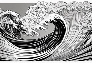 wave background tattoo idea