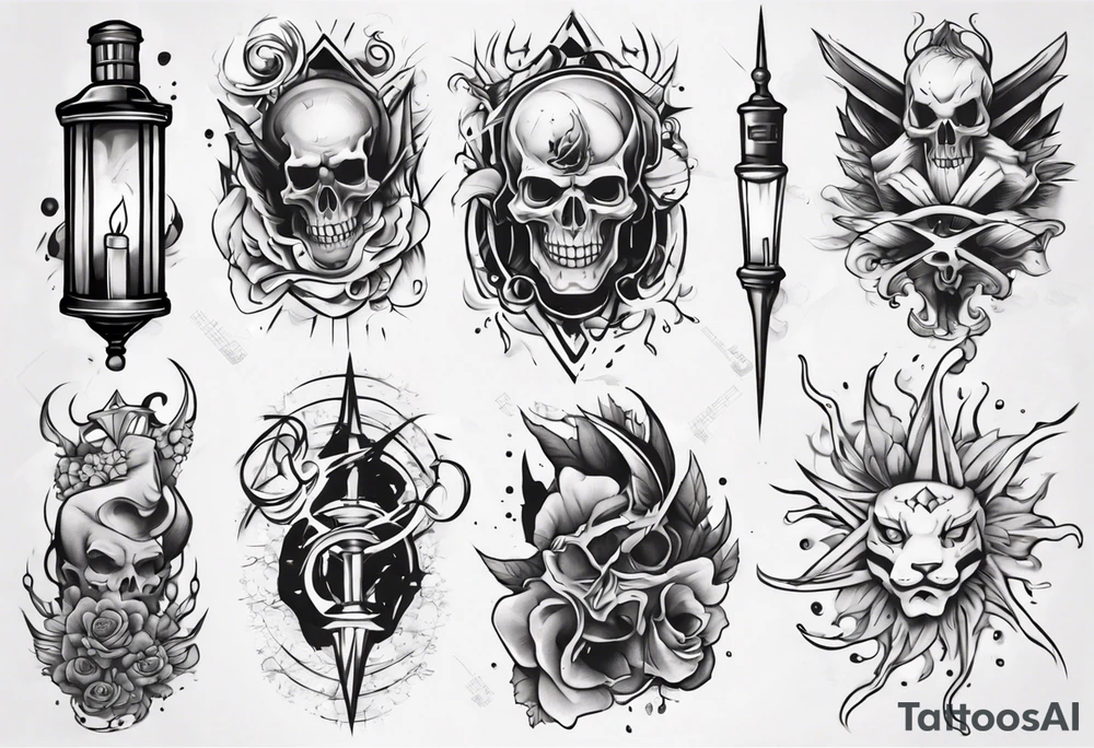 Light and dark sleeve tattoo idea