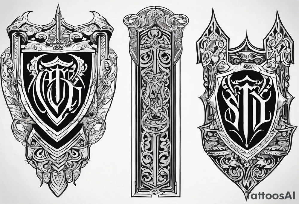 Valhalla sword shield gates tattoo idea