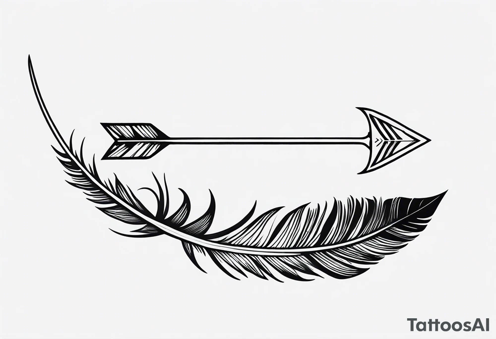 arrow, feather tattoo idea