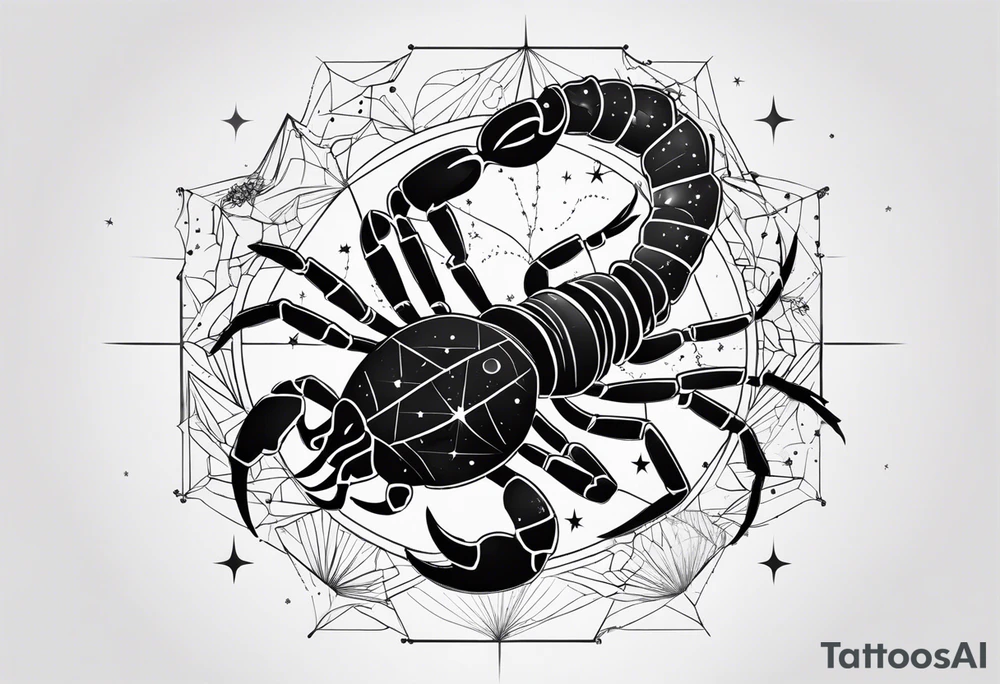 Scorpion with scorpio constellation tattoo idea