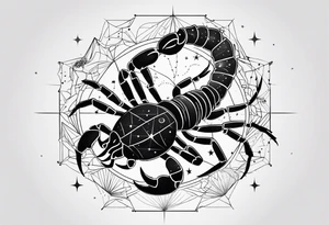 Scorpion with scorpio constellation tattoo idea