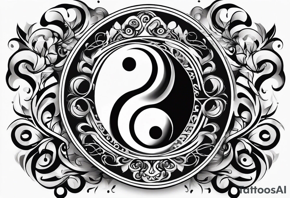 Ying yang with tribal tattoo idea
