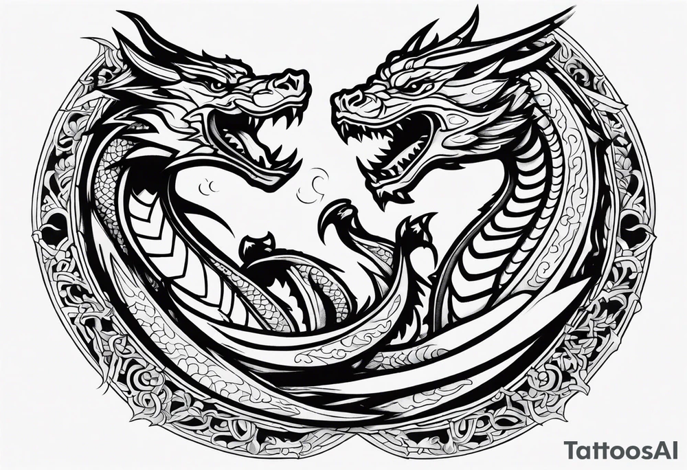 roaring dragons tattoo idea