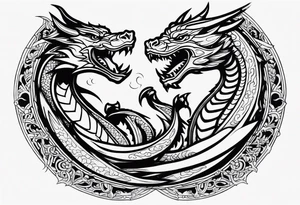 roaring dragons tattoo idea