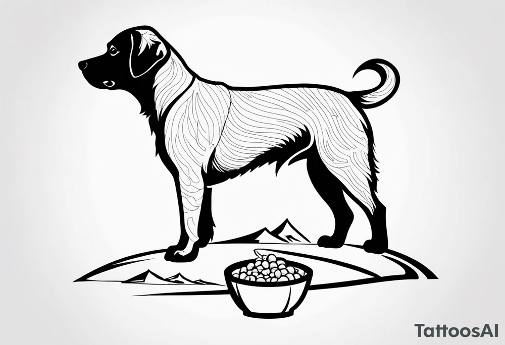 Tattoo of my dog who were a little grumpy, loved the food and the walks in the mountain tattoo idea
