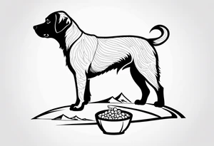 Tattoo of my dog who were a little grumpy, loved the food and the walks in the mountain tattoo idea