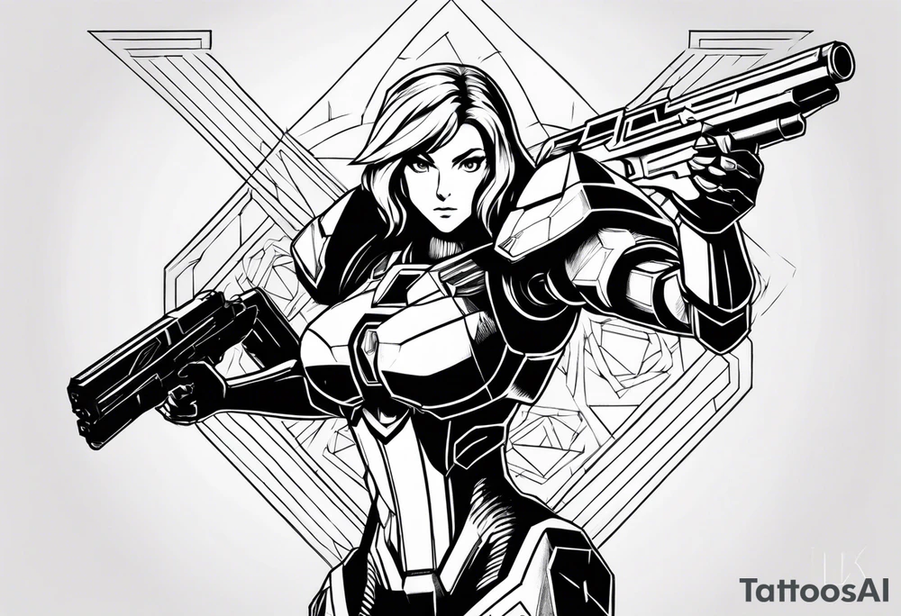 Samus shooting a triforce tattoo idea