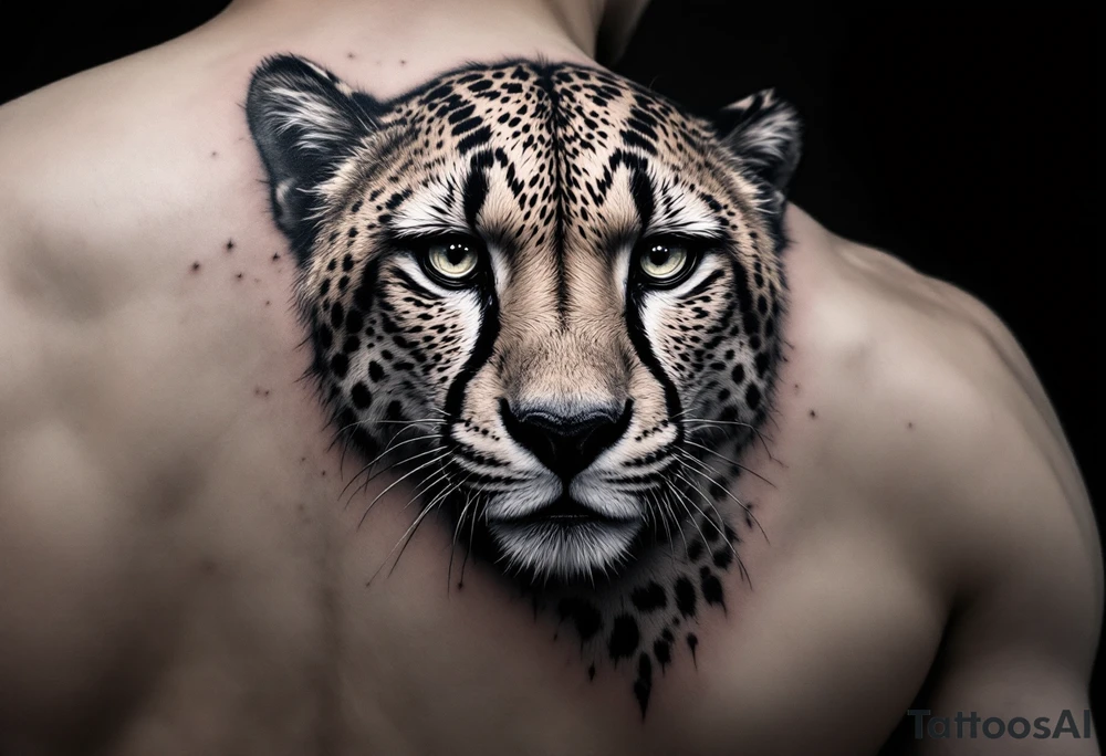 realistic cheetah tattoo idea