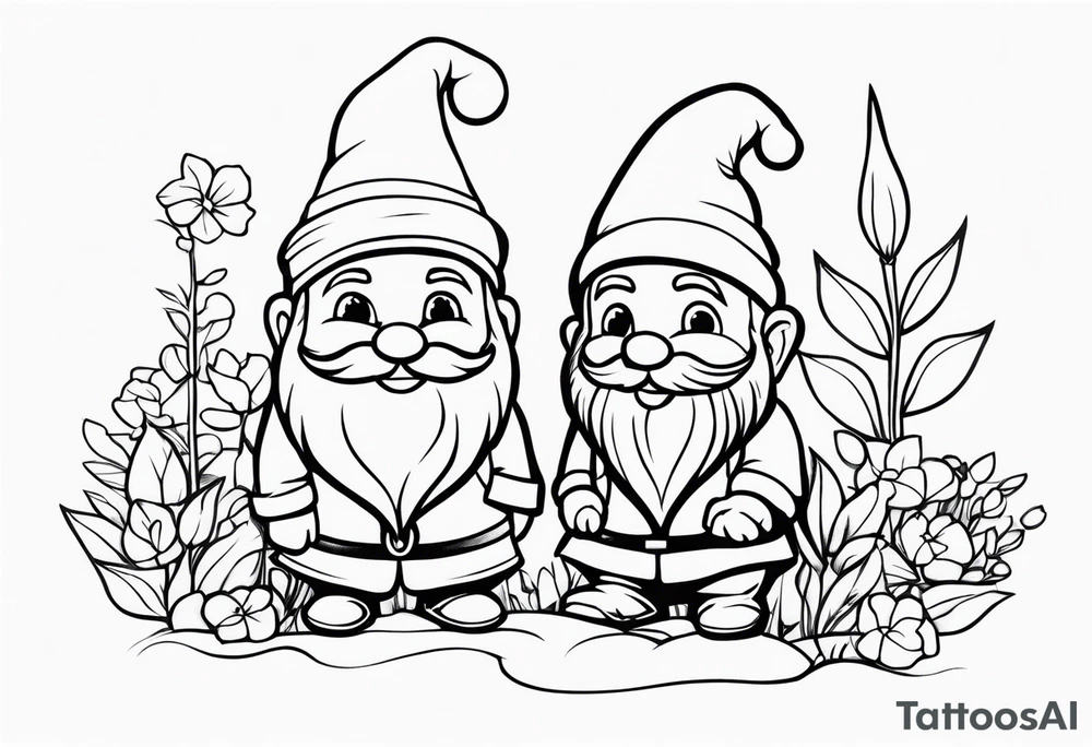 Charming Garden Gnome tattoo idea