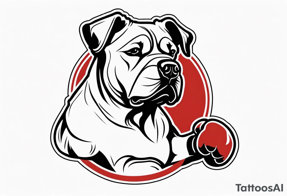 Dog boxing coach tattoo idea