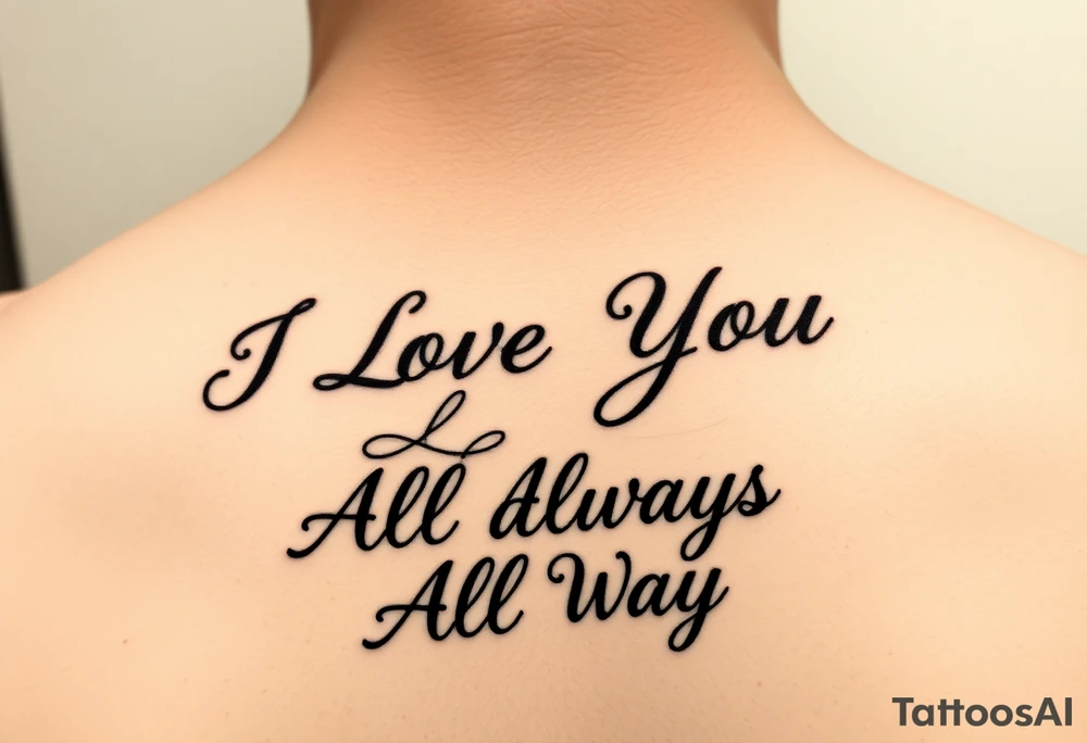 I Love You
Always
All Ways tattoo idea