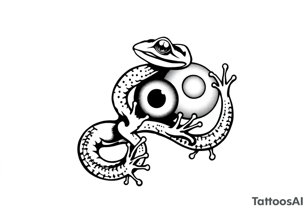 snake frog and eyeball tattoo idea