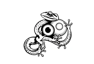 snake frog and eyeball tattoo idea