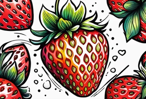 Graffiti Rainbow Strawberry tattoo idea